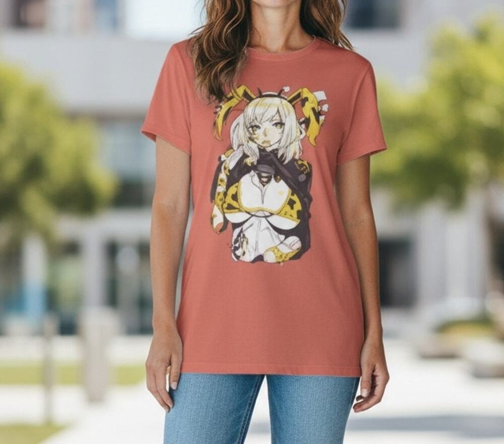Godtail Anime Graphic T-Shirt Women's Large Orange Short Sleeve Tee Hot Topic
